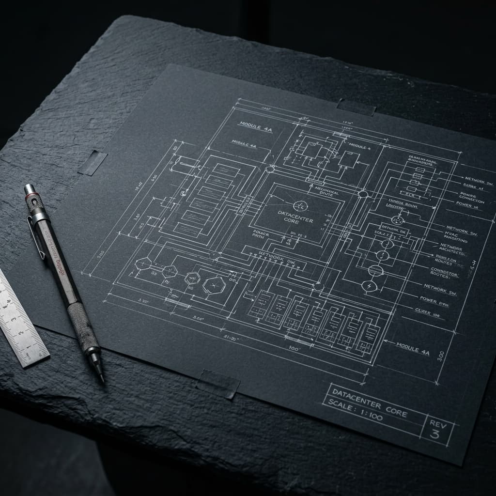 Engineering system architecture schematic blueprint