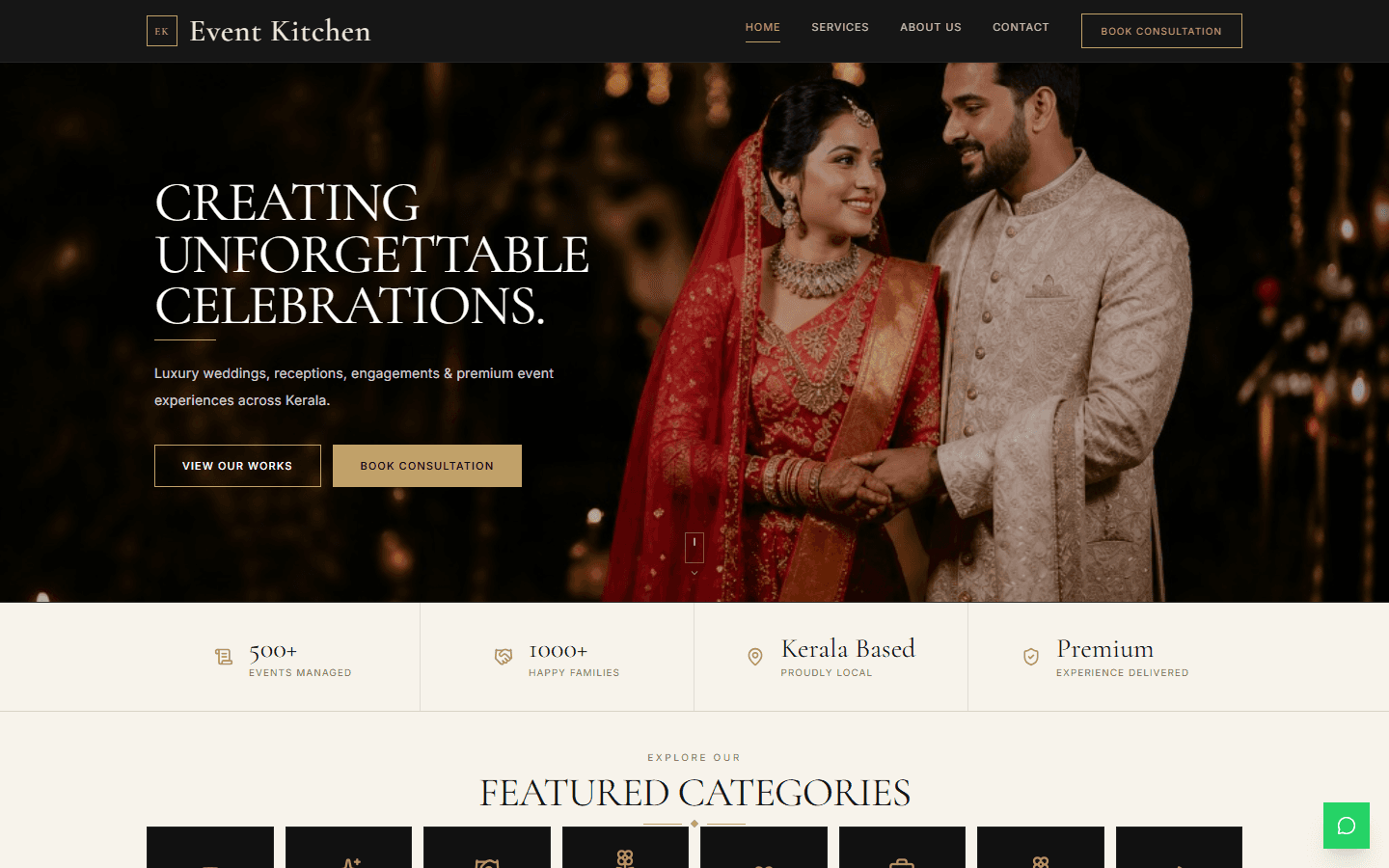 Luxury wedding & celebratory culinary event experiences.