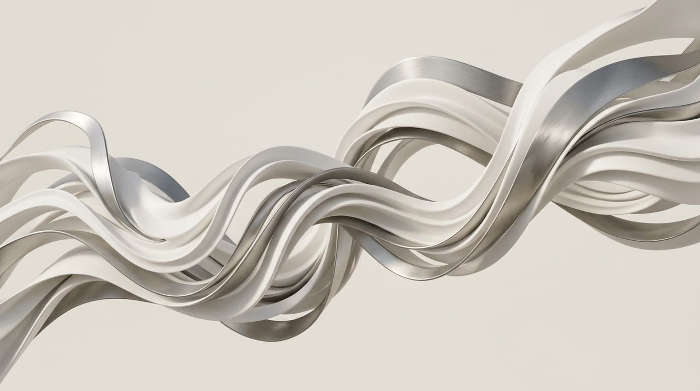 Fluid Architectural Titanium and Ceramic Wave Ribbons